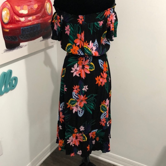 Old Navy strapless tropical dress size 12 - Picture 4 of 6